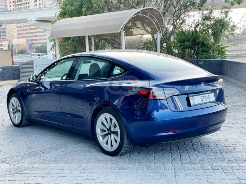 White Tesla Model 3 Standard Plus 2021 for rent in Dubai 3